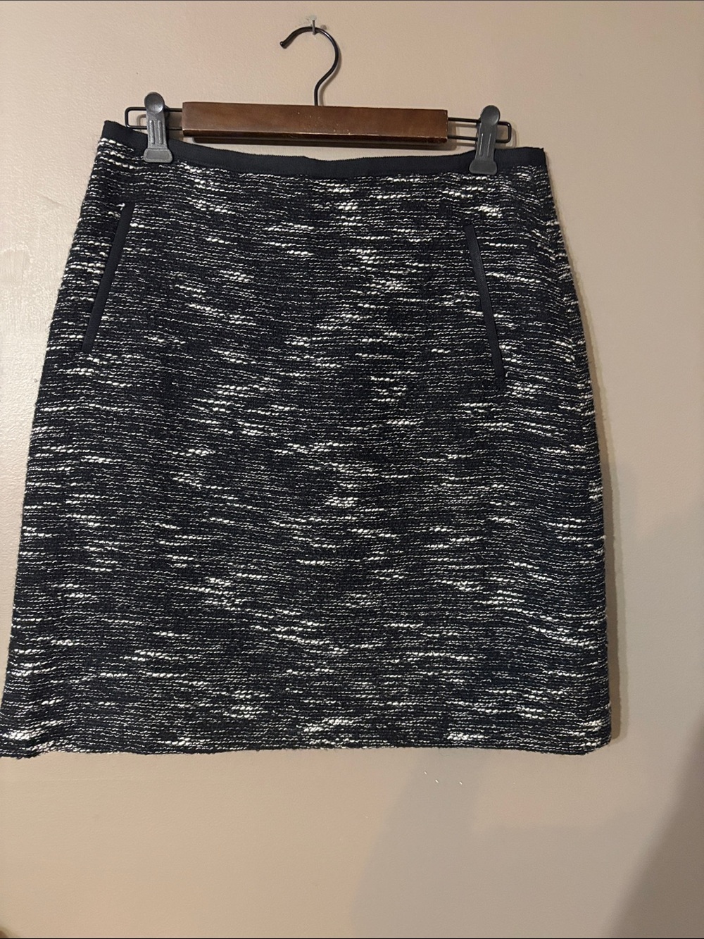 Talbots Black & White Tweed Pencil Skirt